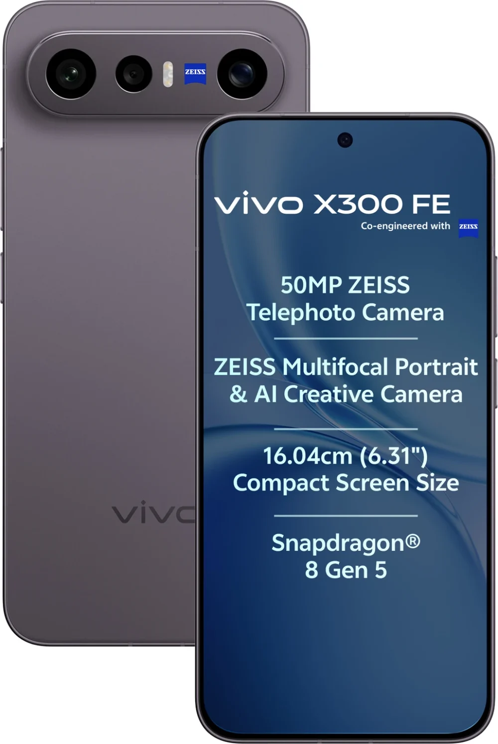 Vivo X300 FE 5G 256 GB, 8 GB RAM, Noir Black, Mobile Phone